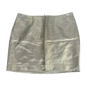 Marciano Guess Womens Gold Metallic Shimmer Mini Skirt Size 42 IT Party Glam